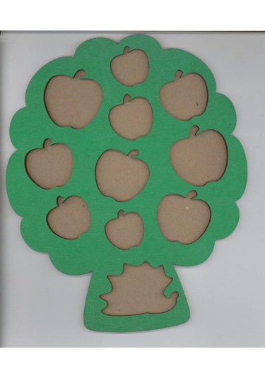 Çocuklar İçin Eğitici Ve Öğretici Ahşap Ağaç-elma Yapboz Puzzle Bul Tak Tamir Araçları Gereçleri 21x26