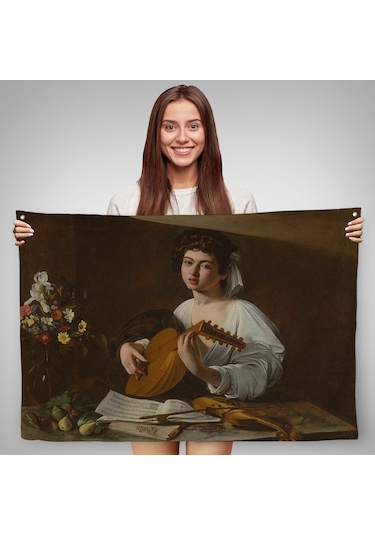 Caravaggio - Latva Çalan Kadın Duvar Örtüsü-7143