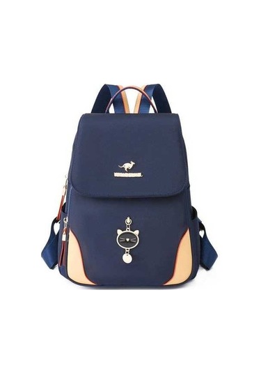 Luckydog Lacivert Kadın Moda Çok Yönlü Naylon Sırt Çantaları Su Geçirmez Büyük Kapasiteli Bayanlar Okul Çantaları Kadın Seyah Lacivert