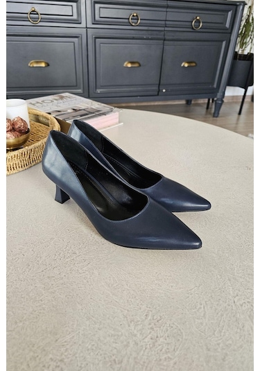 Ops 10 1899 Topukla Kadın Kadeh Topuklu Stiletto Lacivert Süet
