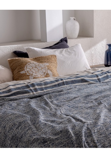 Madame Coco Castillones Çift Kişilik Pamuklu Yatak Örtüsü - Lacivert/ekru 8684427228791 Çok Renkli