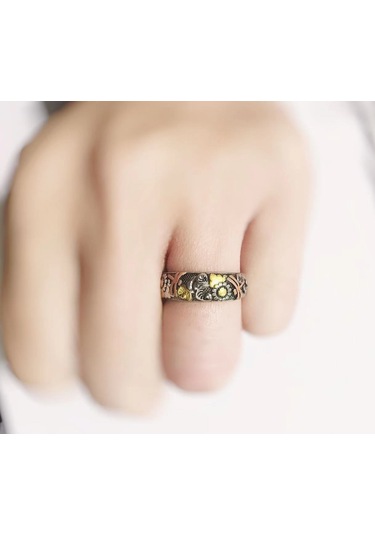 Kadın Vintage Yusufçuk Ayçiçeği Yüzük Benzersiz Nişan Alyans Band Yıldönümü Hediye Takı Boyutu 5-11 11 Çok Renkli