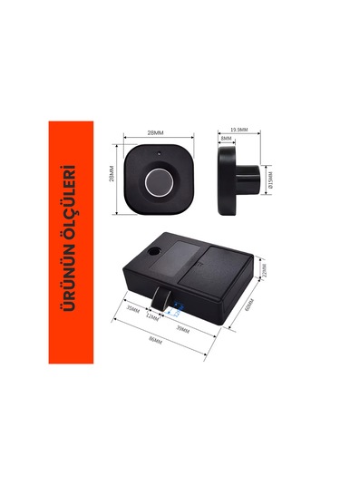 Upway Parmak İzi İle Açılan Akıllı Mobilya Çekmece & Dolap Kilidi Siyah