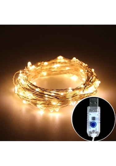 8 Modlu Usb'li Kumandalı Peri Led 5 Metre Beyaz - Gün Işığı