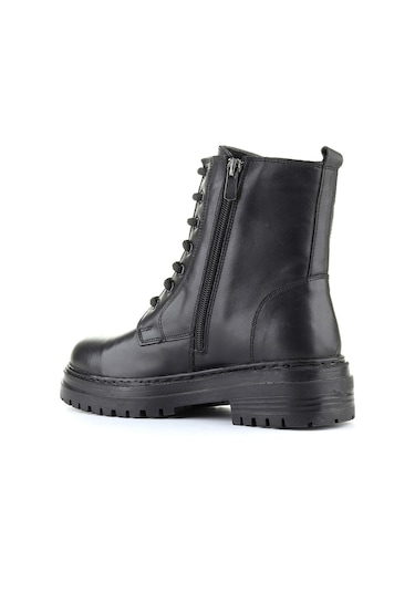 M.p. 4584 Hakiki Deri Fermuarlı Kadın Bot 667800001197 01 Siyah