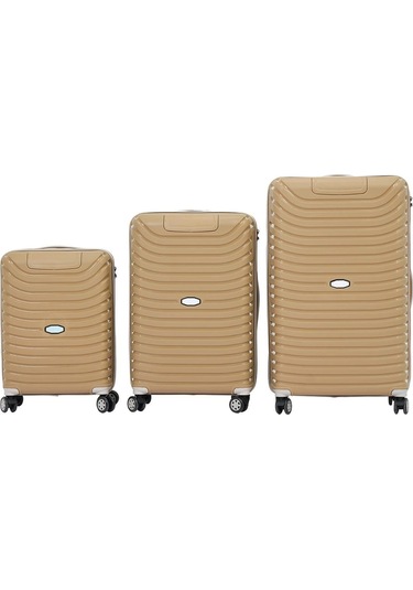 3'lü Set Silikon Kırılmaz Pp Unisex Gold Krem Valiz Pwvlz005 Gold Krem