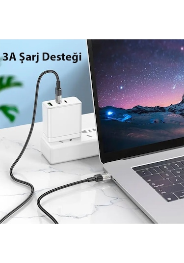 Hoco U129 Transparan Type-c To Type-c Data Ve Şarj Kablo 1 M Siyah