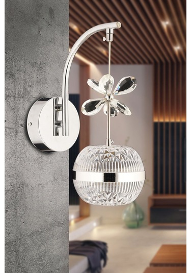 Prenses Krom Ledli Aplik Salon Mutfak Oda Oturma Odası Hol Ledli Aplik Sb-ld-704 Krom