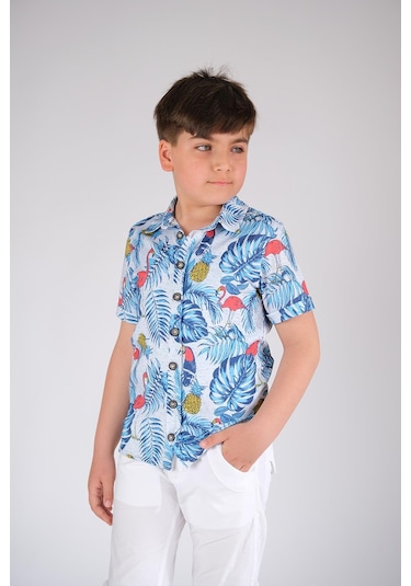 Pamuk Gömlek Hawaii Punky Animals 2022-B-0001