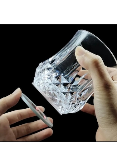 Yuvarlak RGB Led Işıklı Bardak Altlığı Şişe Vazo Altı Aydınlatma Dekoratif Led Işık