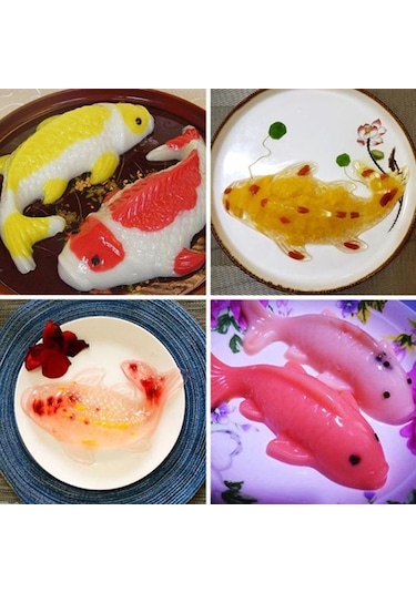 Balık Kalıp 3d Koi Balık Şekli Plastik Kek Çikolata Jöle Kalıp Sabun Pişirme Kalıpları 35 17.5cm