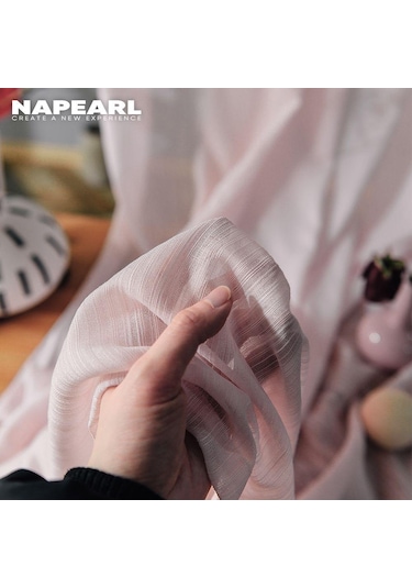 Beyaz 1 Adet Napearl Modern Avrupa Tarzı Zarif Örtü Tül Perdeler Yatak Odası Yumuşak Dokulu Tül Sırf Perde Oturma Odası İçin W100cm X L250cm