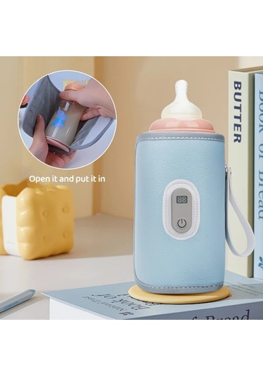 Boatshop1 Yeşil Taşınabilir Dijital Ekranlı Şişe Isıtıcı Usb Isıtma 5 Hızlı Sıcaklık Kontrolü Evrensel Uyumluluk