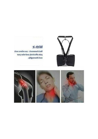 Pazly Boyun Hamak Yatıştırıcı Servikal Masaj Aleti Boyun Sağlığı Yastığı Siyah Siyah