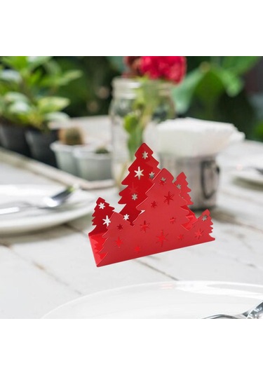 Homyl Mutfak Restoran Otel Için Yılbaşı Peçete Tutucu Kırmızı