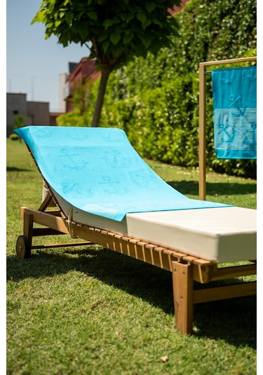 Menderes Home Cotton Collection Bukle Plaj Havlusu Çapa Turkuaz