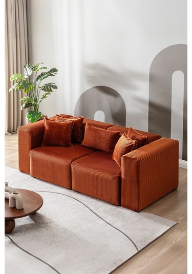 Katt Ekstra Rahat İskeletli 2 Li Koltuk 10 Renk Kiremit