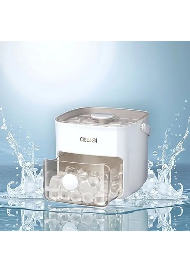 Fastbuy Büyük Kapasiteli Buz Makinesi Çok Bölmeli Tepsili, Dayanıklı Plastik, Beyaz 1 Adet Beyaz