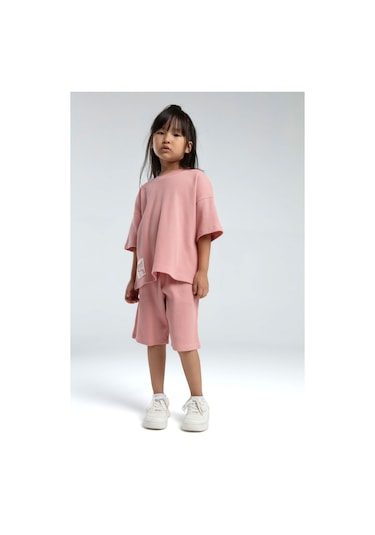 Rolypoly Kız Çocuk Pembe Bermuda Takım Pembe