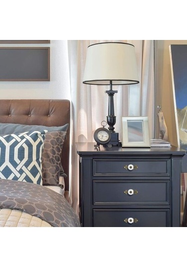 Yuvarlak Kapı Kolları Vintage Çekmece Kolları Çekmece Çekmece Kolları Vidalarla Dolap Masa Komodin Kitaplık Mobilya 6 Adet. Beyaz