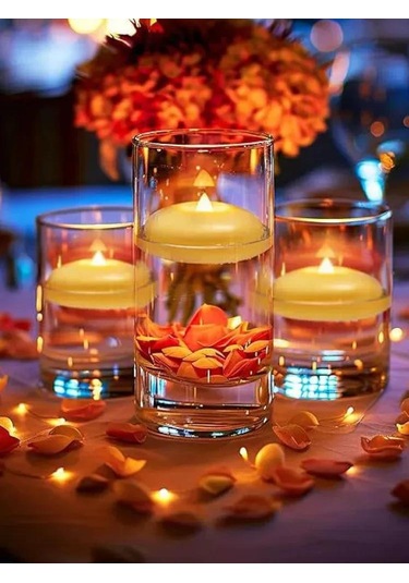 Tenfowee 5'li Su Aktif Led Mum Seti - Islak Ortamlarda Kullanıma Uygun, 200 Saat Süre, Kokusuz Dekoratif Işıklı Mumlar