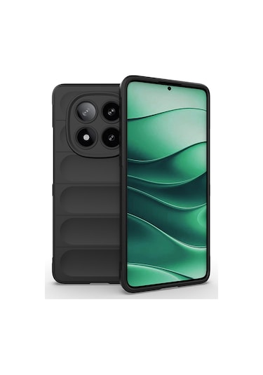 Mobilteam Redmi Note 14 Pro 5g Kılıf Esnek Tpu Oyuklu Arka Yüzey Tasarımlı Etnik Silik Siyah