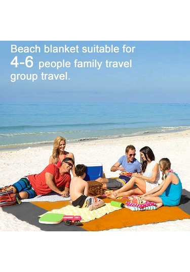 210 X 200cm Piknik Örtüsü Ekstra Büyük Su Geçirmez Plaj Matı - Turuncu Diğer