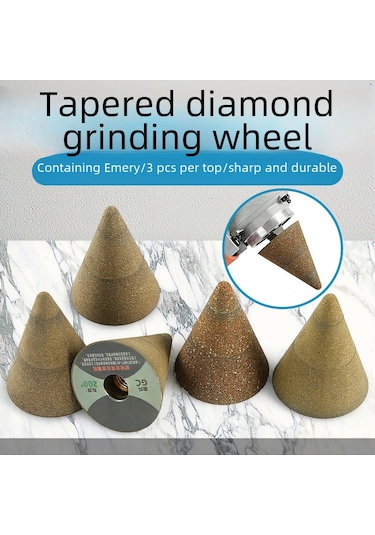 Yunboo Cunxing Taş Oyma Testere, Yeşil Silisyum Karbür, Keskin Uçlu, Konik, Bullet Kafa, 100 Orta Zımpara, Hassas Taş Heykel, Polisaj, Kolay Kullanım