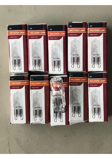 10 Adet G9 Halojen Lamba 220v 40w 640 Lümen Şeffaf