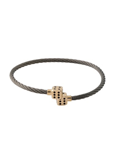 Cenova Kuyumculuk 14 Ayar Altın Zar Charmlı Gri Erkek Bilekliği Altın - Gri