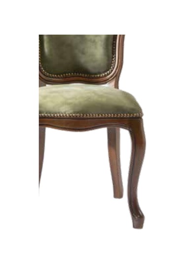 Bengimobilya Sandalye Zus006 Klasik Model Yeşil Baby Face Kumaş Parlak Ceviz O