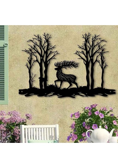 Suntek Geyik Asılı Tabela Sergileme Sanat Eseri Çiftlik Evi Orta