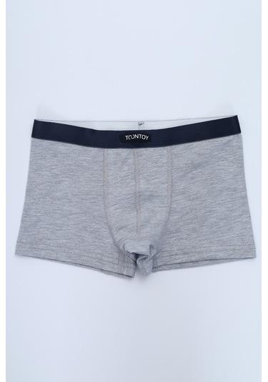 Toontoy Erkek Çocuk Baskılı Düz Desenli 4lü Paket Boxer Çok Renkli