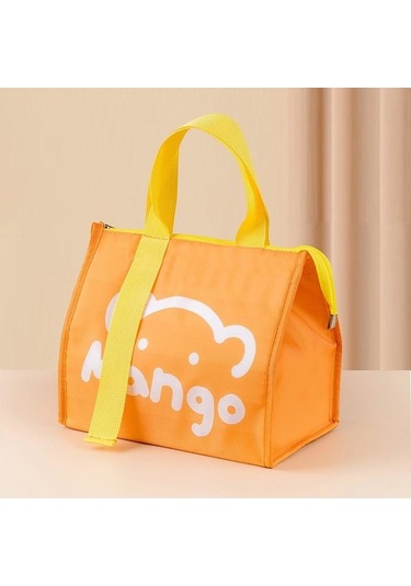 Novahub Su Geçirmez Oxford Gıda Çantası Soğutucu Çanta Seyahat Piknik Kesesi Yalıtım Çantası Öğle Yemeği Turuncu Turuncu