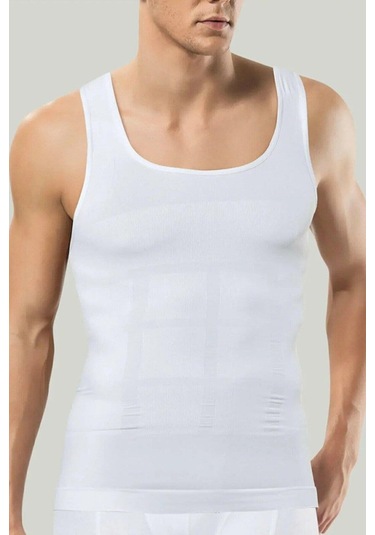 Miss Fit Erkek Korseli Atlet 26002 Beyaz