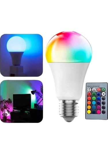 Bfs Akıllı Rgb Led Ampul Led Uzaktan Kumandalı Renk Değiştiren Ampul Çok Renkli