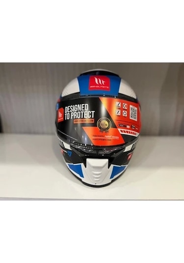 Mt Helmets Mt Thunder 4 Sv Luminence A7 Motosiklet Kaskı Mat Beyaz/mavi