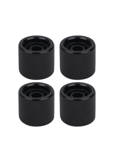 Hfambition 4 Adet Elektro Bas Ve Gitar Ton/volüm Kontrol Knobu - Metal + Gerçek Kabuk Takımı Siyah Renkli Dayanıklı Aksesuar