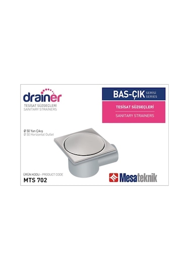 Mesateknik Yer Süzgeci Bas Aç Çelik Kapaklı Koku Önleyici 50mm Yandan Çıkışlı Süzgeç Diğer