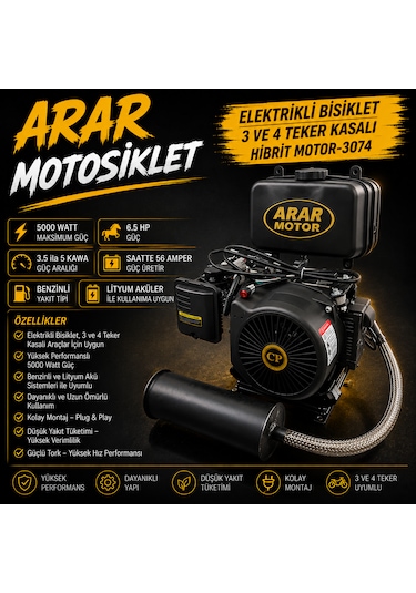 Elektrikli Bisiklet 3 Ve 4 Teker Kasalı Hibrit Motor-3074 5000w
