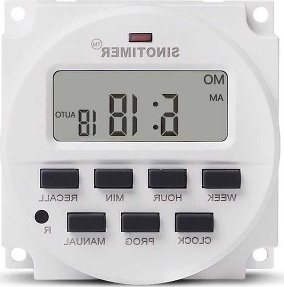 Tongxida Sınotımer 12v 7 Gün Dijital Zamanlayıcı Röle Anahtarı - Beyaz Haftalık Programlama