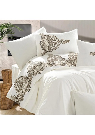 Nazik Saten Nevresim Takımı Çift Kişilik Monza Vizon Diğer