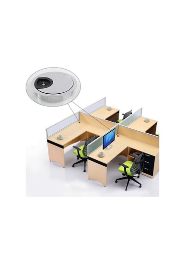 Sones 2 Adet Masaüstü Bilgisayar Masaüstü Çinko Alaşımlı Yuvarlak Diş Açma Kutusu Delik Kapağı, Delik Çapı: 60mm Yeşil Bronz