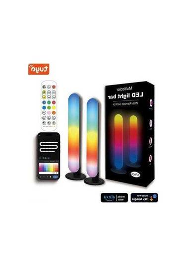 Besthome1 Rgb Müzik Rhythm Akıllı Led Işık, Bluetooth/wi-fi Kontrol, Oyun & Ev Dekoru, 2'li Paket 2.4g Renkli Renkli