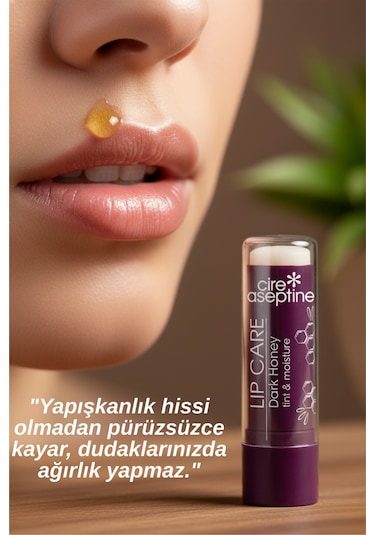 Cire Aseptin Dark Honey Renkli Dudak Bakım Kremi 4,5 Gr