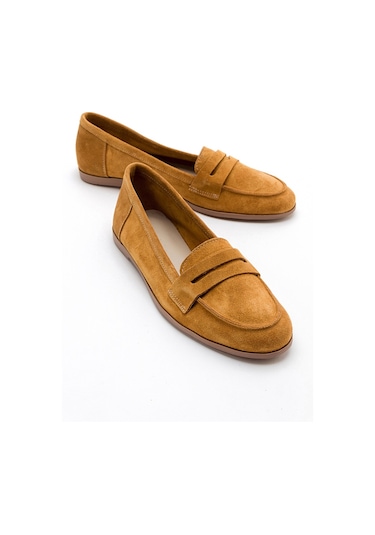 Luvishoes F02 Hardal Süet Kadın Babet Hardal