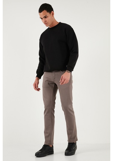 Buratti Pamuklu Regular Fit Normal Bel Boru Paça Jeans Erkek Kot Pantolon 2211C40Parma Toprak