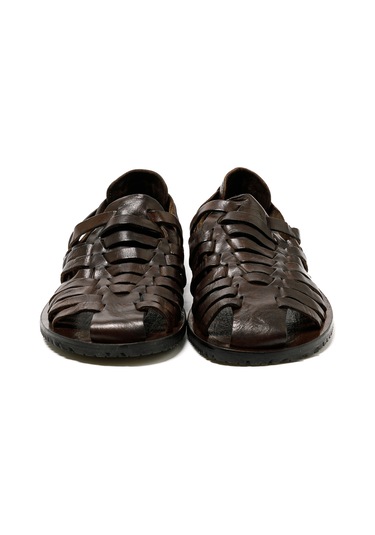 The Sandals Factory Sandalet Erkek M6579 The Sandals Factory Leather Upper Dark Brown Dark Brown