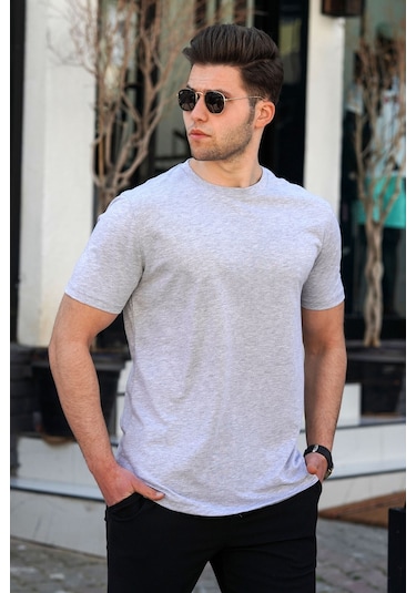 Madmext Madmext Gri Erkek Tişört 4951-Gri