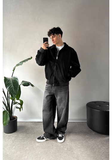Flaw Basic Baggy Jean Siyah-16067 Siyah